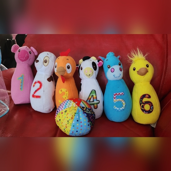 Early Years Baby Farm Animals Bowling Set 2008 Rattles BENIFITS CHARITY - Picture 1 of 12